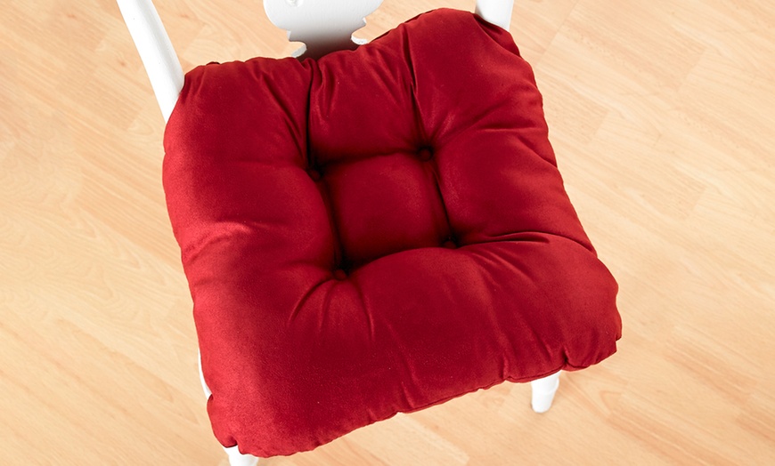 Image 4: Four Faux Suede Chair Cushions