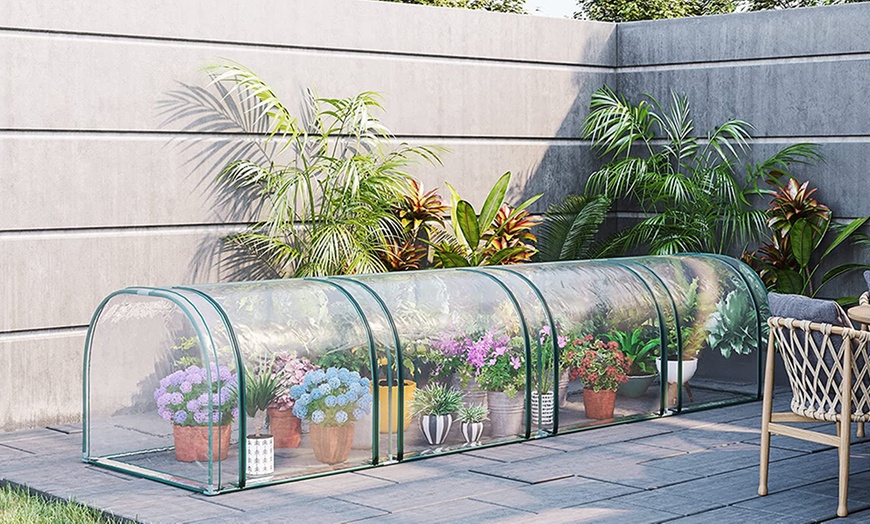 Image 1: Outsunny Greenhouse