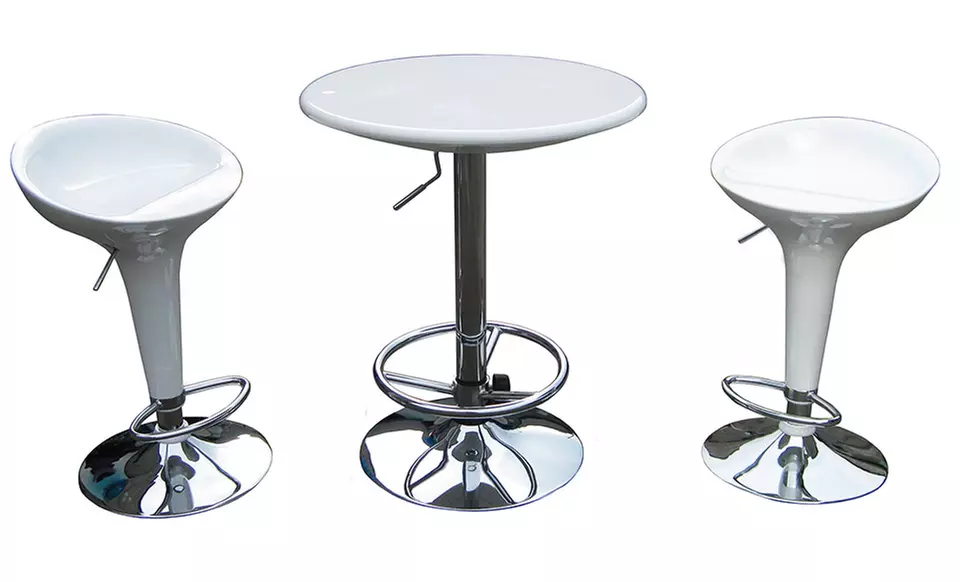 Boraam Adjustable Pub Furniture Set in Black or White. Free Returns. - Second Medium