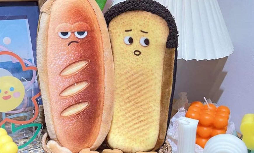 Image 3: One or Three Funny Bread Pencil Cases