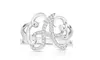 Crystal Monogram Ring in Sterling Silver