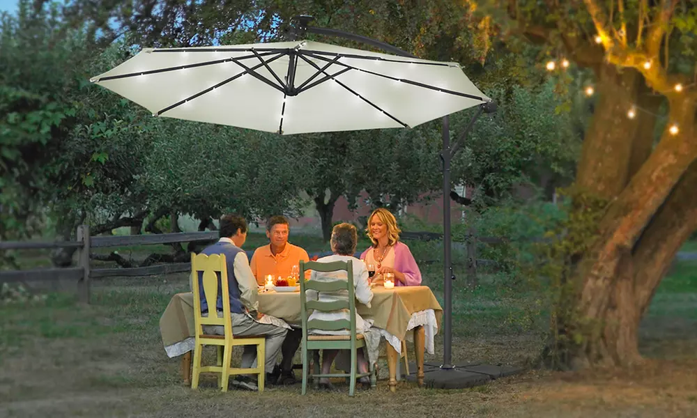Cantilever Parasol With Solar Light System for £74.99 (58% Off) - Primary Image