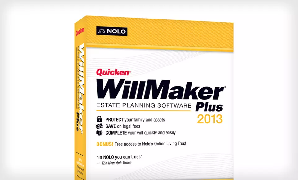 $24 for Quicken WillMaker Plus 2013 Software ($69.99 List Price). Free Shipping and Free Returns. - Second Medium