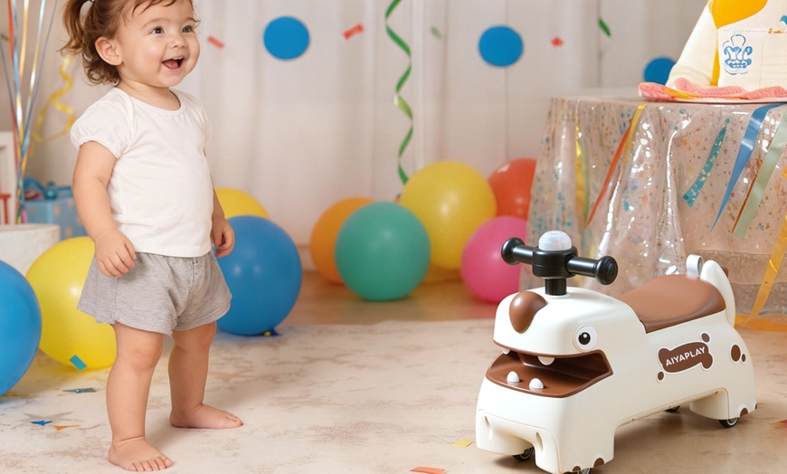 Image 11: AIYAPLAY Kids Ride On Car, Dinosaur Shape Toddler Walker