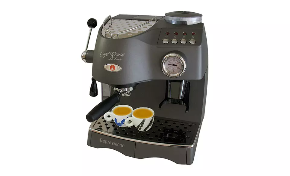 Espressione Cafe Roma Deluxe Pump Espresso Machine With Built-In Coffee Bean Grinder - Primary Image
