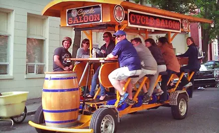Pub-Crawl Ride for Up to 4, 8, or 16 People from CycleSaloon (Up to 65% Off) - Primary Image
