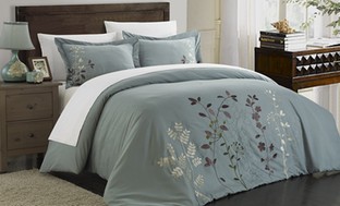 Samantha Floral Embroidered Duvet Set (3-Piece)