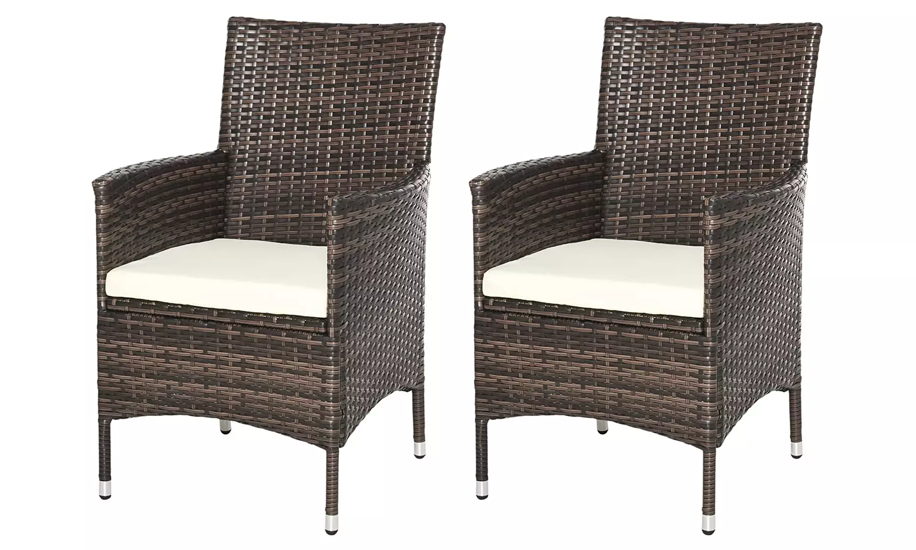 Two Outsunny Rattan-Effect Armchairs