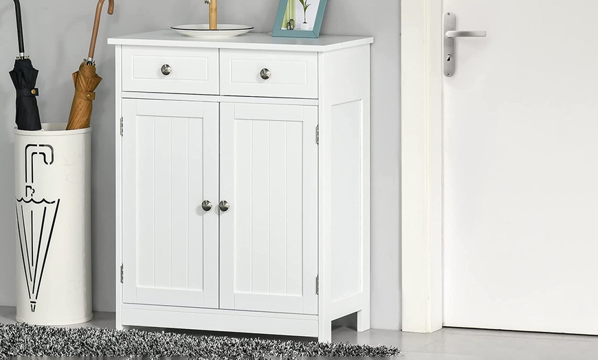 Image 7: Kleankin Freestanding Bathroom Storage Cabinet