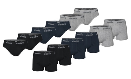 Set da 6 paia di slip o boxer Diadora disponibili in 2 colori e 4 taglie