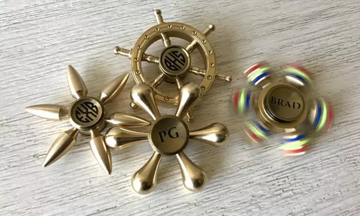 One, Two, Three, Five, or Ten Personalized Premium Gold Fidget Spinner from Qualtry (Up to 77% Off) - Second Medium