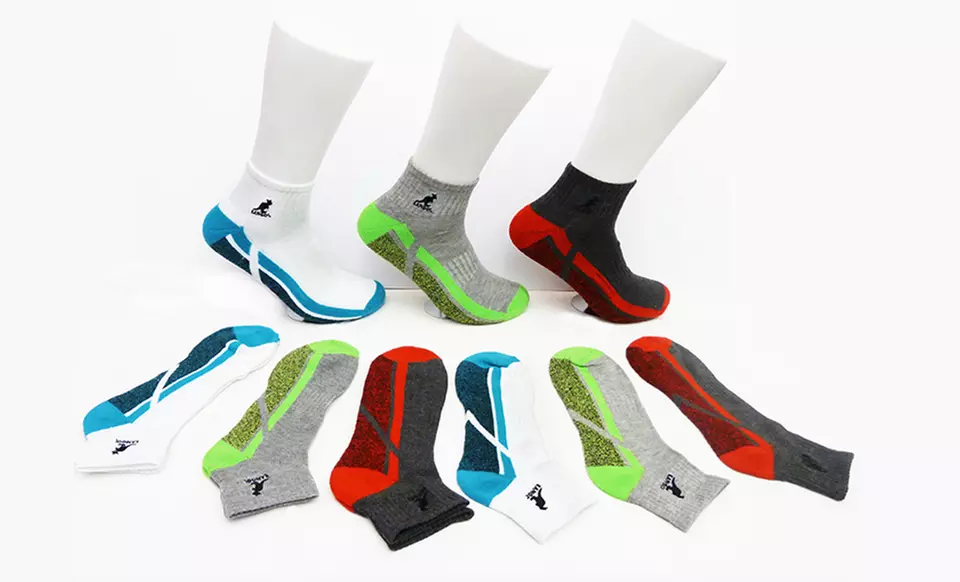 6-Pack of Kangol Men's Athletic No-Show or Quarter Socks. Multiple Designs Available. - Second Medium