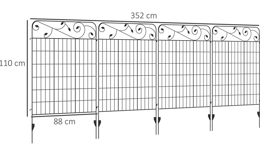 Image 14: Outsunny Decorative Garden Fence