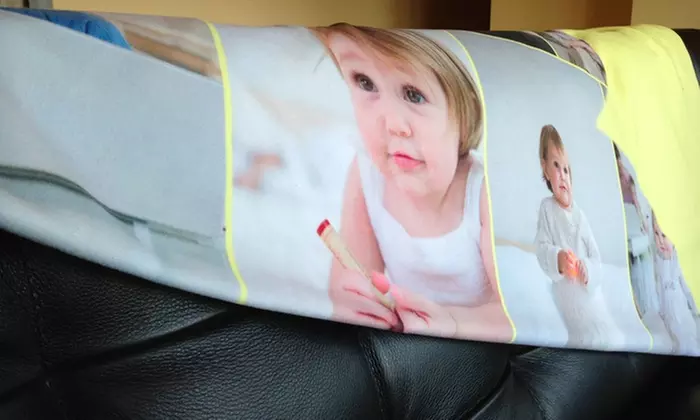 Customized Collage Blanket from Collage.com. Multiple Sizes Available from $39.99—$49.99. - Second Medium