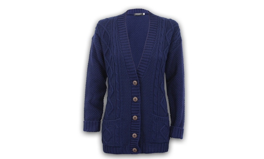 Image 8: Cable Knit Boyfriend Cardigan