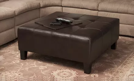 Great Deal Furniture Leather Ottoman (Up to 71% Off). Three Styles Available. Free Shipping. - Primary Image