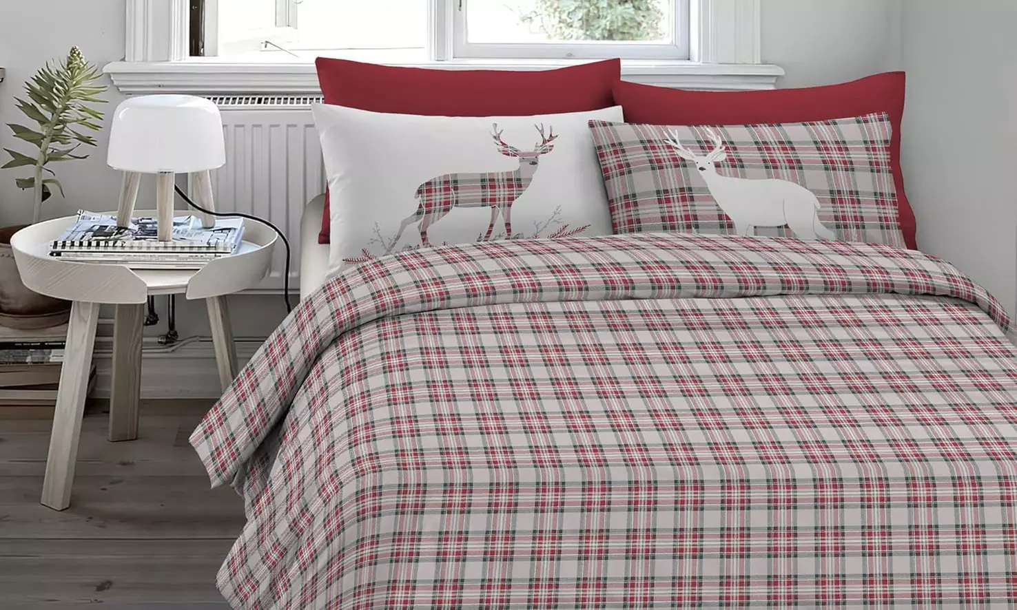 Flanell-Bettwäsche-Set mit winterlichem Motiv