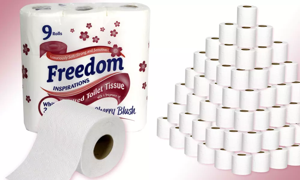 45 Rolls of Freedom Cherry Fragranced Toilet Paper, 3-Ply for £11.99 (50% Off) - Primary Image