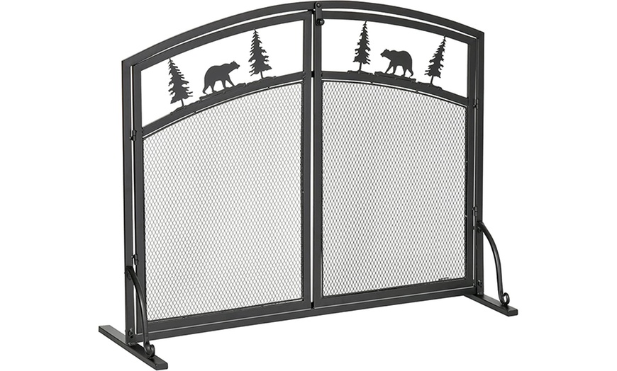 Image 6: HomCom Fireplace Screen