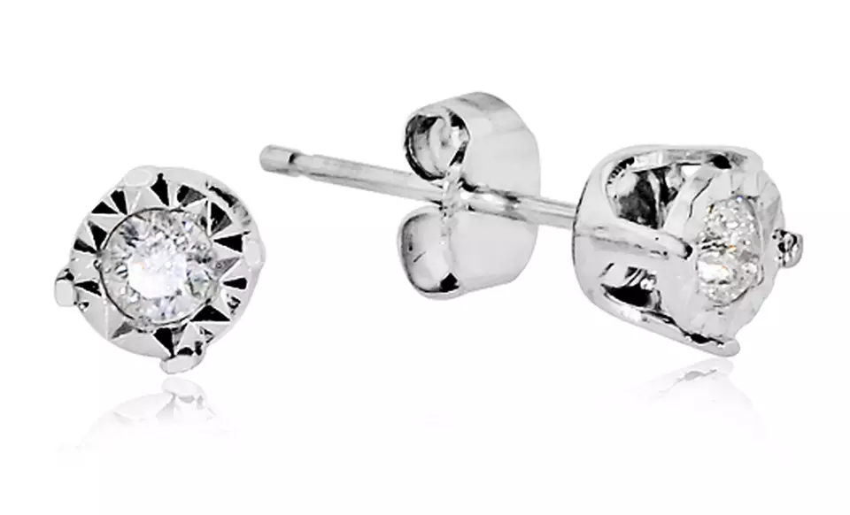 10K White-Gold Diamond Stud Earrings. Multiple Styles. Free Returns. - Primary Image