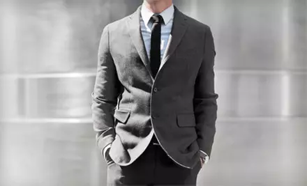 Suit, Shirt, and Tie Package, or Italian Silk Tie at The Place For Men (Up to 52% Off) - Primary Image