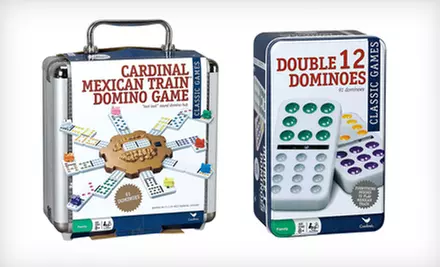 Cardinal 12 Dominoes, Mexican Train Dominoes, or a Poker Set with Cards and Dice from $4.99- $8.99. - Second Medium