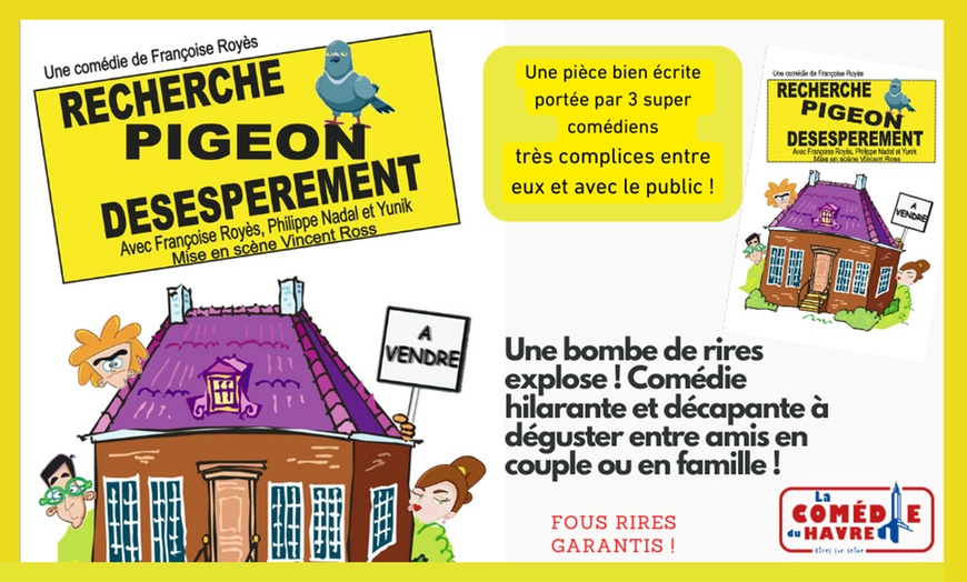 Image 1: "Recherche pigeon désespérément" du 16 au 26 janvier