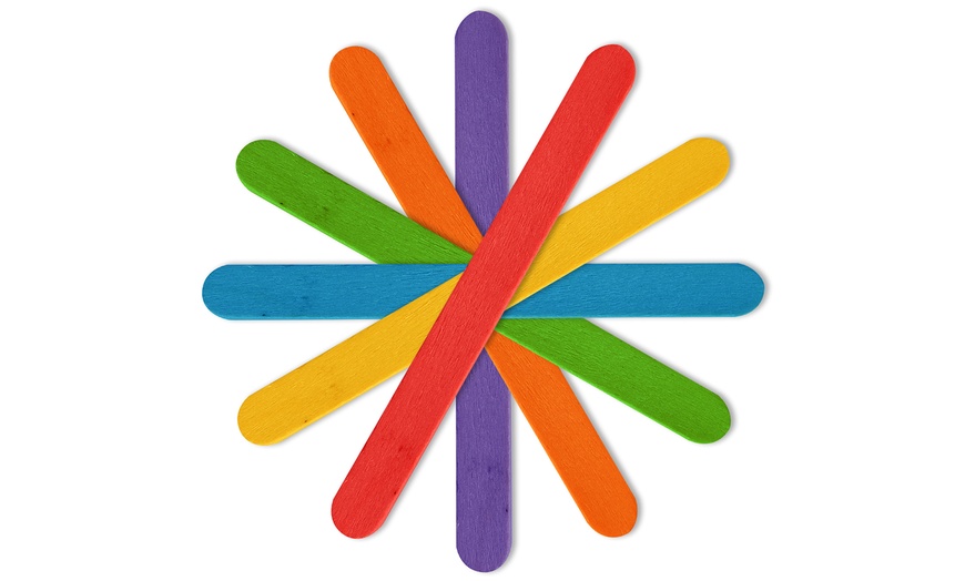 Image 10: Up to 500 Vinsani Coloured Wooden Lolly Sticks