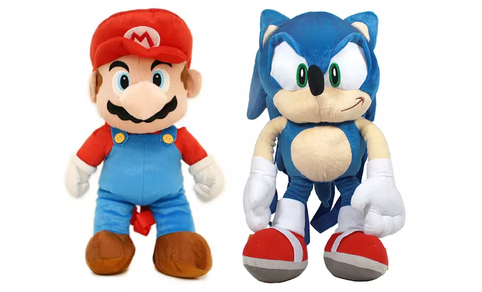 Plush Mario and Sonic Kids Backpacks. Free Returns. - Primary Image