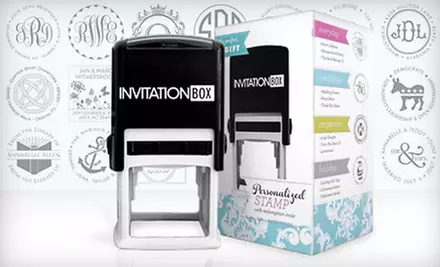 $29 for a Self-Inking Stamper with a Personalized Stamp Face from InvitationBox with Shipping ($57.94 Total Value) - Primary Image