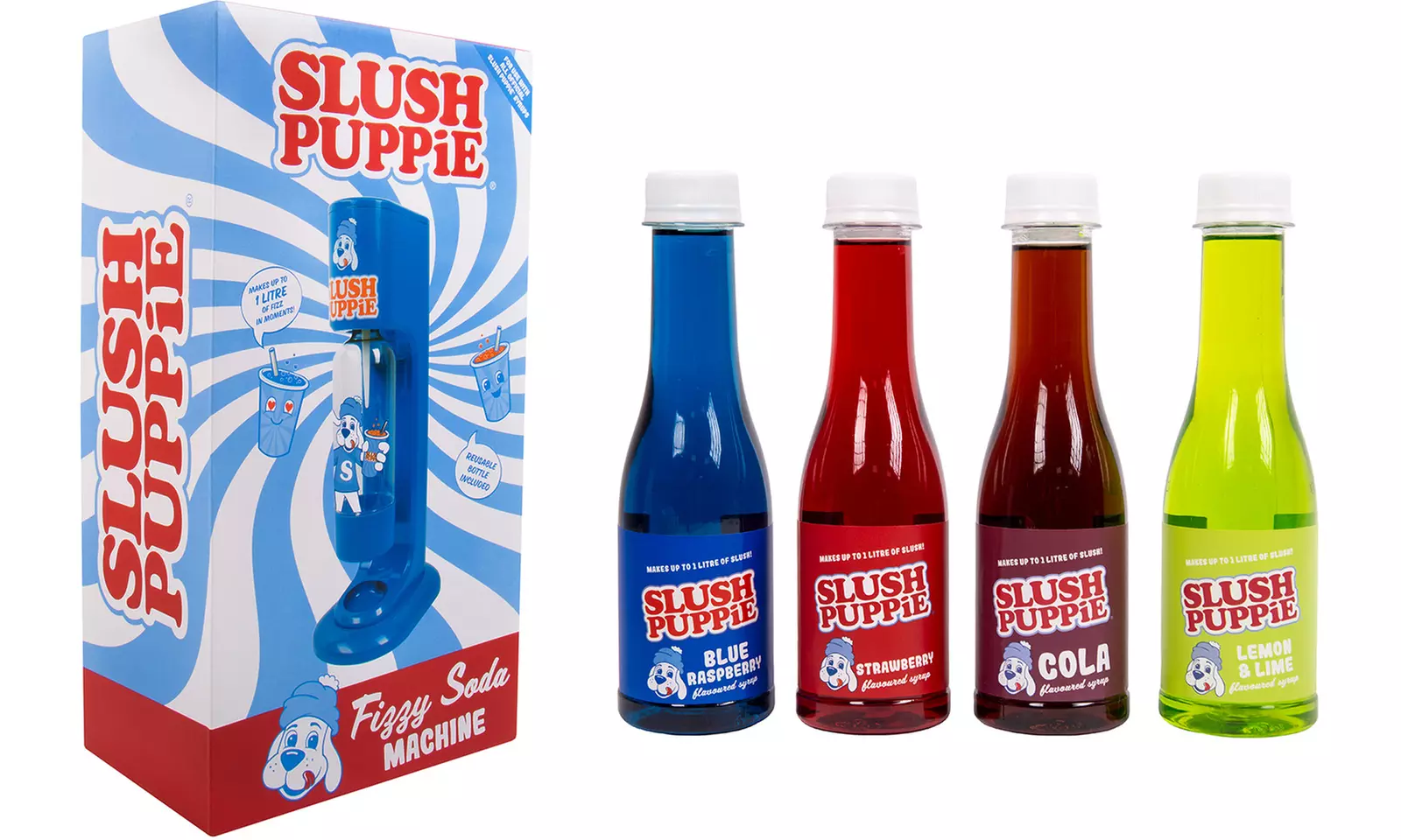 Slush Puppie Fizzy Soda Machine and Four Flavored Syrups - Primary Image