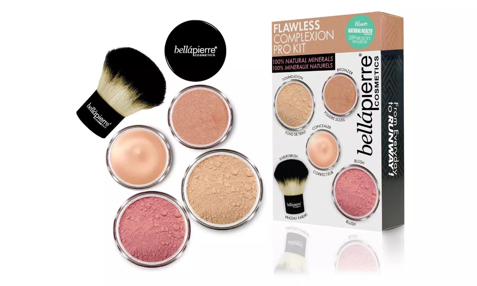BelláPierre Cosmetics Flawless Complexion Mineral Makeup Kit Pro with Foundation, Concealer, Bronzer, and Blush - Second Medium