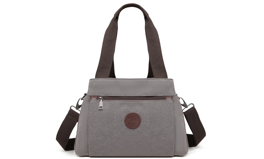 Image 9: Kono Canvas Multi-Function Cross Body Bag