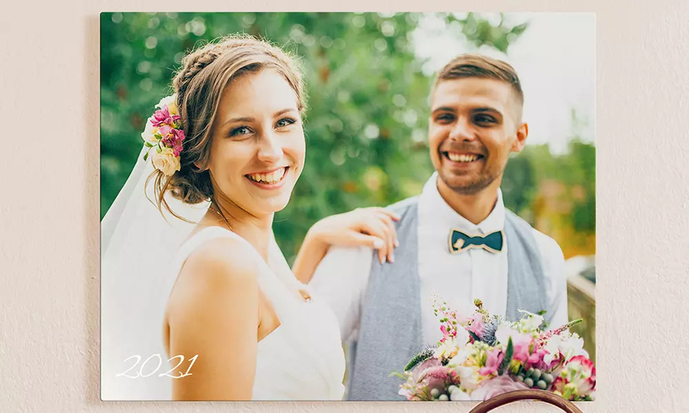 Moment op metaal: geprinte foto op aluminium