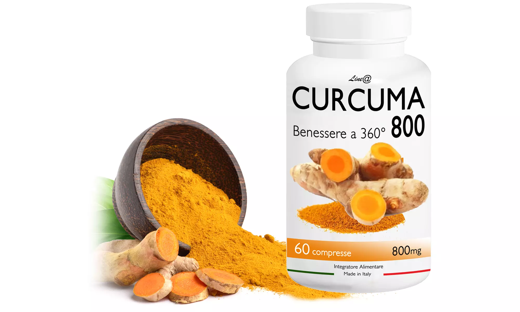 30, 60, 120, 180, 360 ou 720 comprimés de complément alimentaire à base de curcuma de la marque Lineadiet - Primary Image