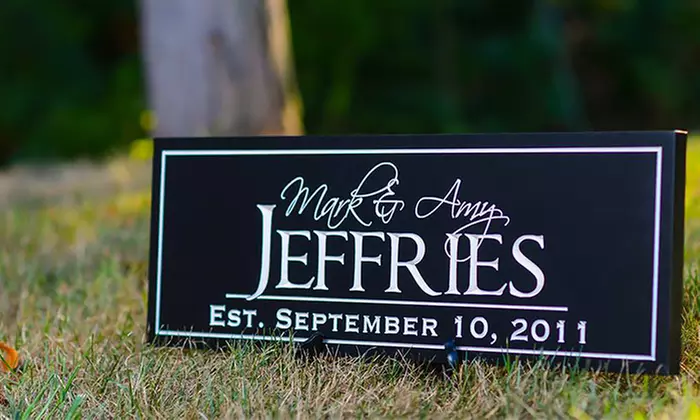 6"x16", 7"x20", or 8"x24" Carved Family-Name Sign from MRC Wood Products (Up to 33% Off) - Primary Image