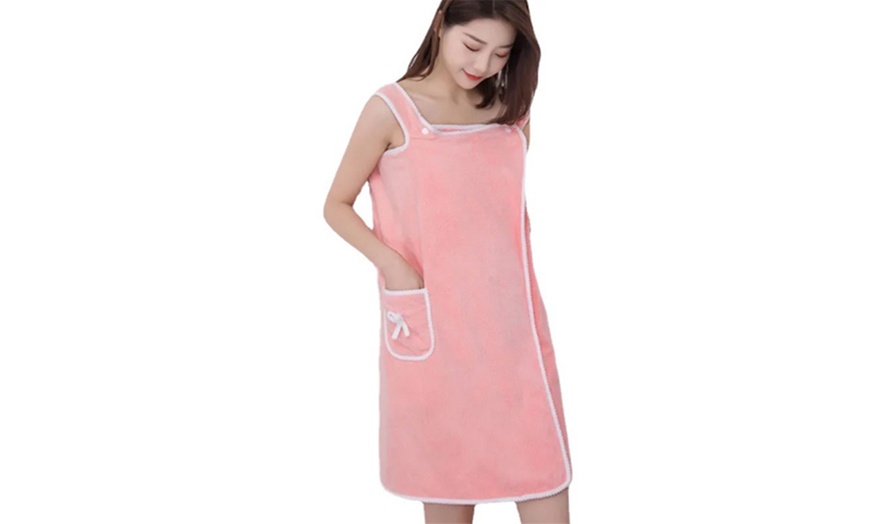 Image 9: Wrap Dress Bath Towel for Women