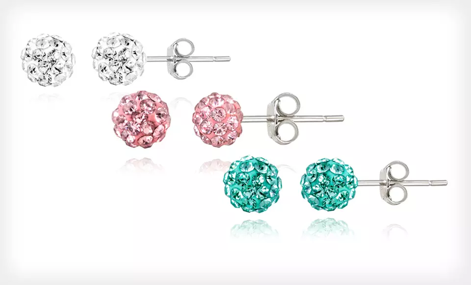 $5.99 for One Pair of Crystal Fireball Stud Earrings ($49.99 List Price). Five Colors Available. Free Returns. - Primary Image