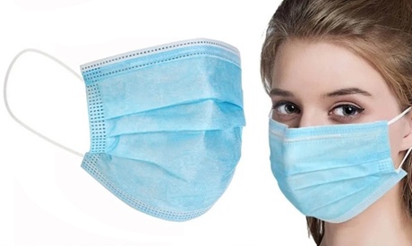 50 o 100 mascherine per il viso a 3 strati con spedizione gratuita