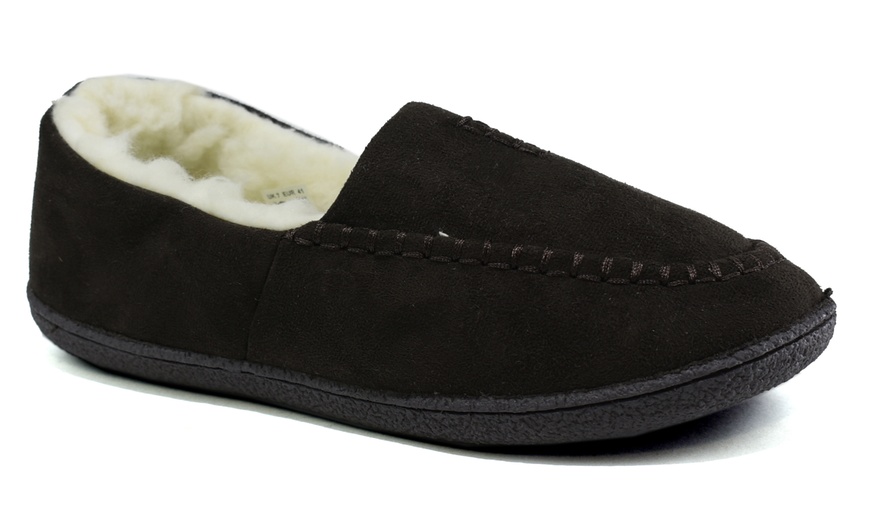 Image 16: Men's Fleece Lined Slippers