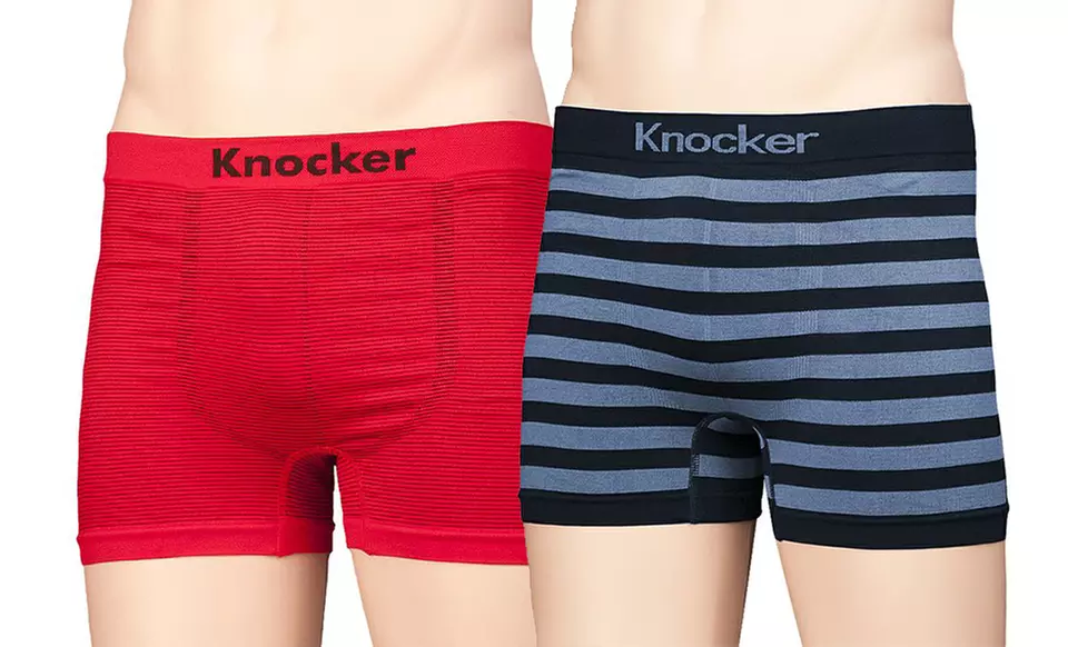 12-Pack of Men's Knocker Boxer Briefs in Solids or Stripes - Primary Image