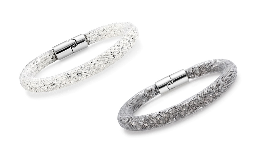 Image 8: Crystal Filled Mesh Bracelets