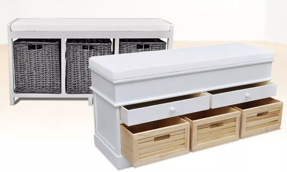 vidaXL gepolsterte Sitzbank mit Schubladen oder Körben ab 59,99 € - Primary Image