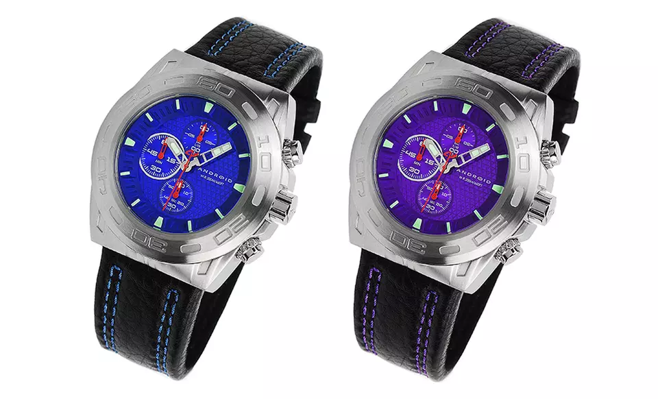 Android Antiforce Chronograph Watch in Purple or Blue. Free Returns. - Primary Image