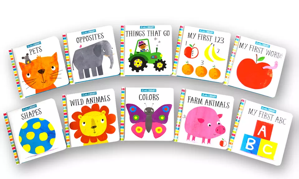 Little Library Board Book Set with Bookends (10-Pack) - Primary Image