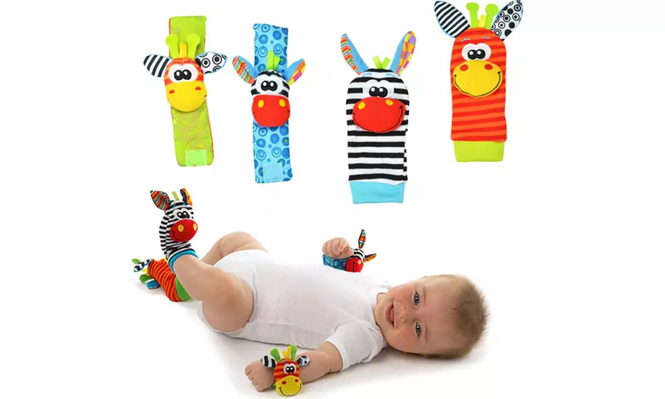 Kids Socks and Wrist Rattle Toys (4-Piece) - Primary Image