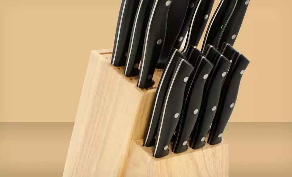 $44.99 for an Emeril 18-Piece Stamped Knife-Block Set ($229.99 List Price). Free Shipping and Returns. - Second Medium