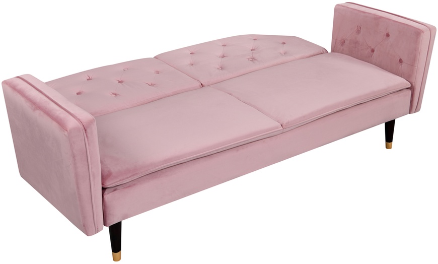 Image 10: Malmo Plush Velvet Sofa Bed