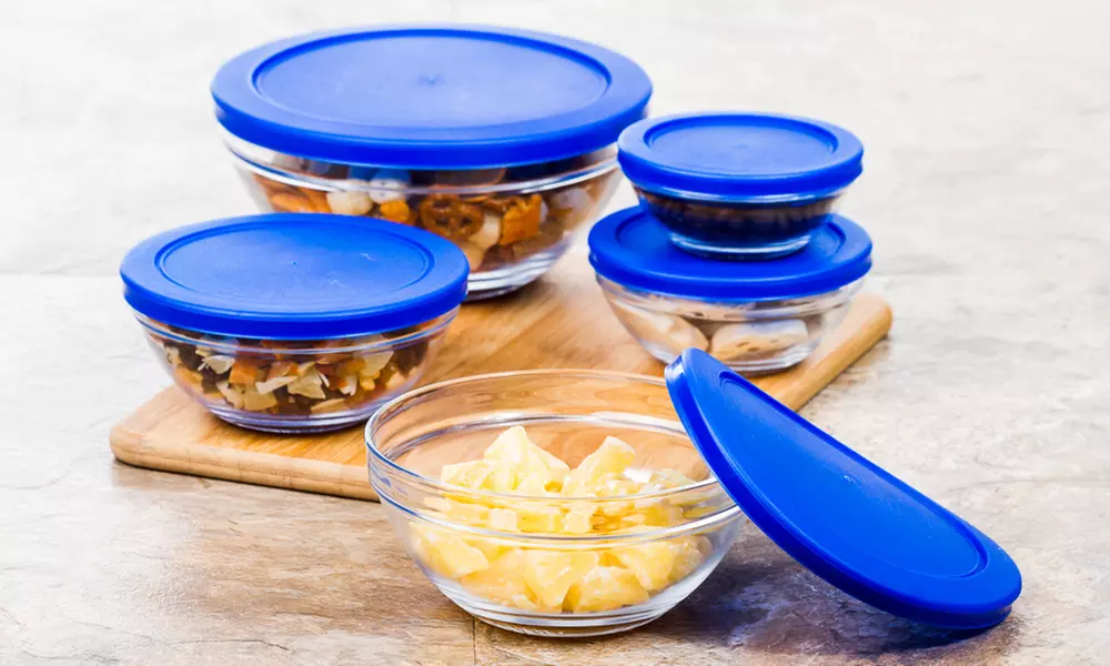 Snack Size Glass Bowl with Tight Lids Set (5-Piece) - Primary Image