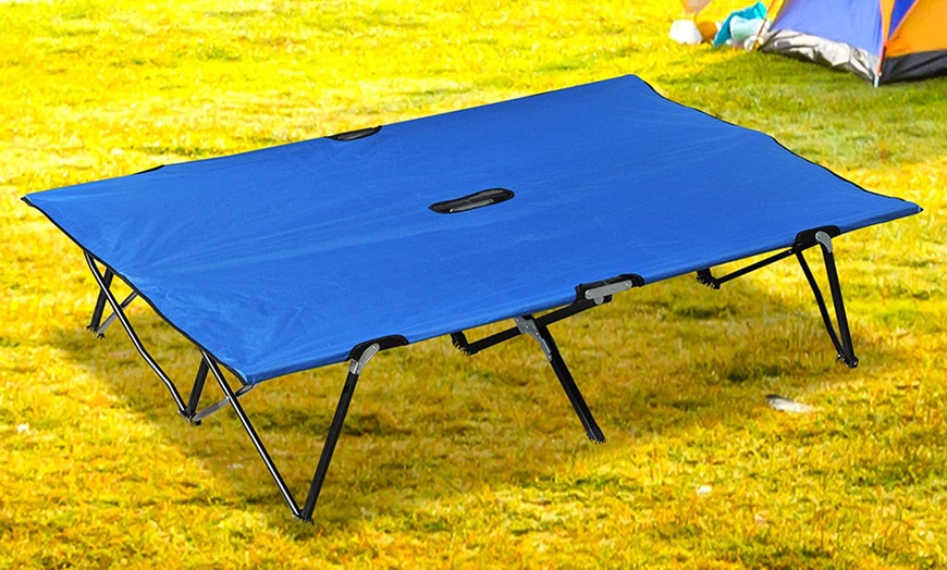 Image 3: Outsunny Double Camping Cot